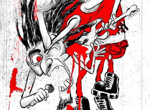 Gravura de Mascaro para a Exposição do Abril Pro Rock