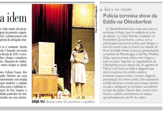 Polícia termina show da Eddie na Oktoberfest